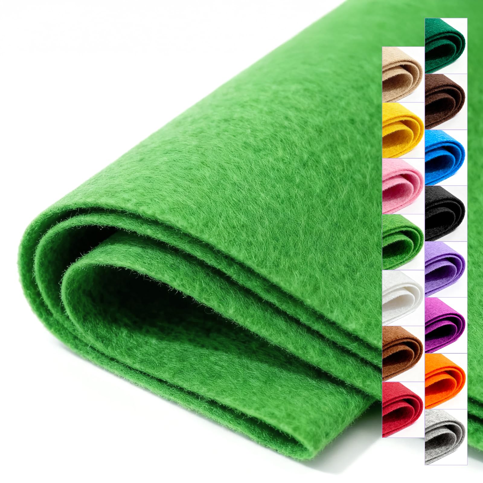 Green Stiff Felt Sheet 36'' X 36'', 1mm Large Felt Fabric Sheet for Crafts