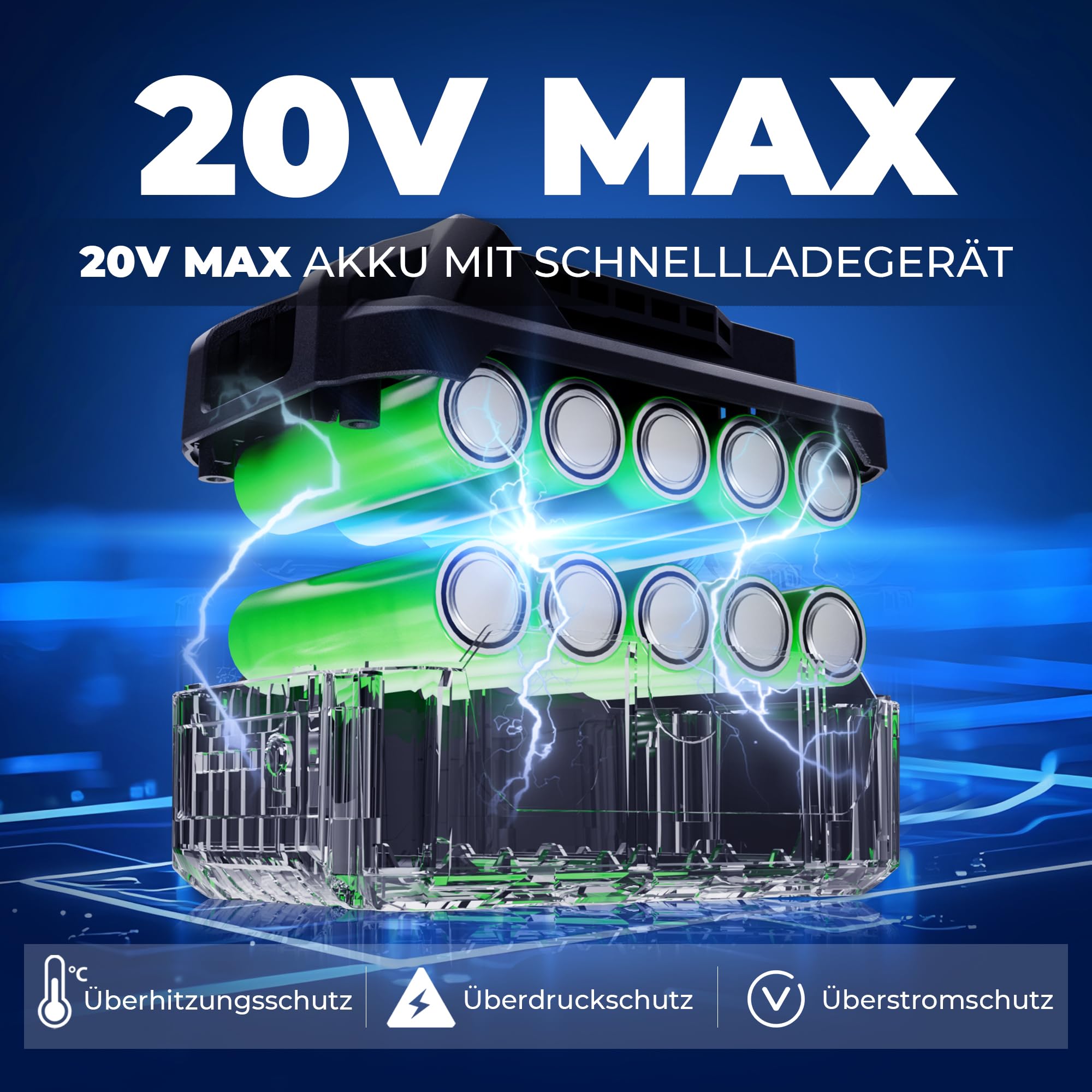 Dong Cheng 20V Bürstenloser Schlagschrauber, 208Nm Akku-Schlagschrauber, Selbstschneidend-Modus, 3200U/min, 4300IPM, 1/4" Sechskantfutter, 3 Geschwindigkeitsstufen, mit 2 * 2,0 Ah Akkus