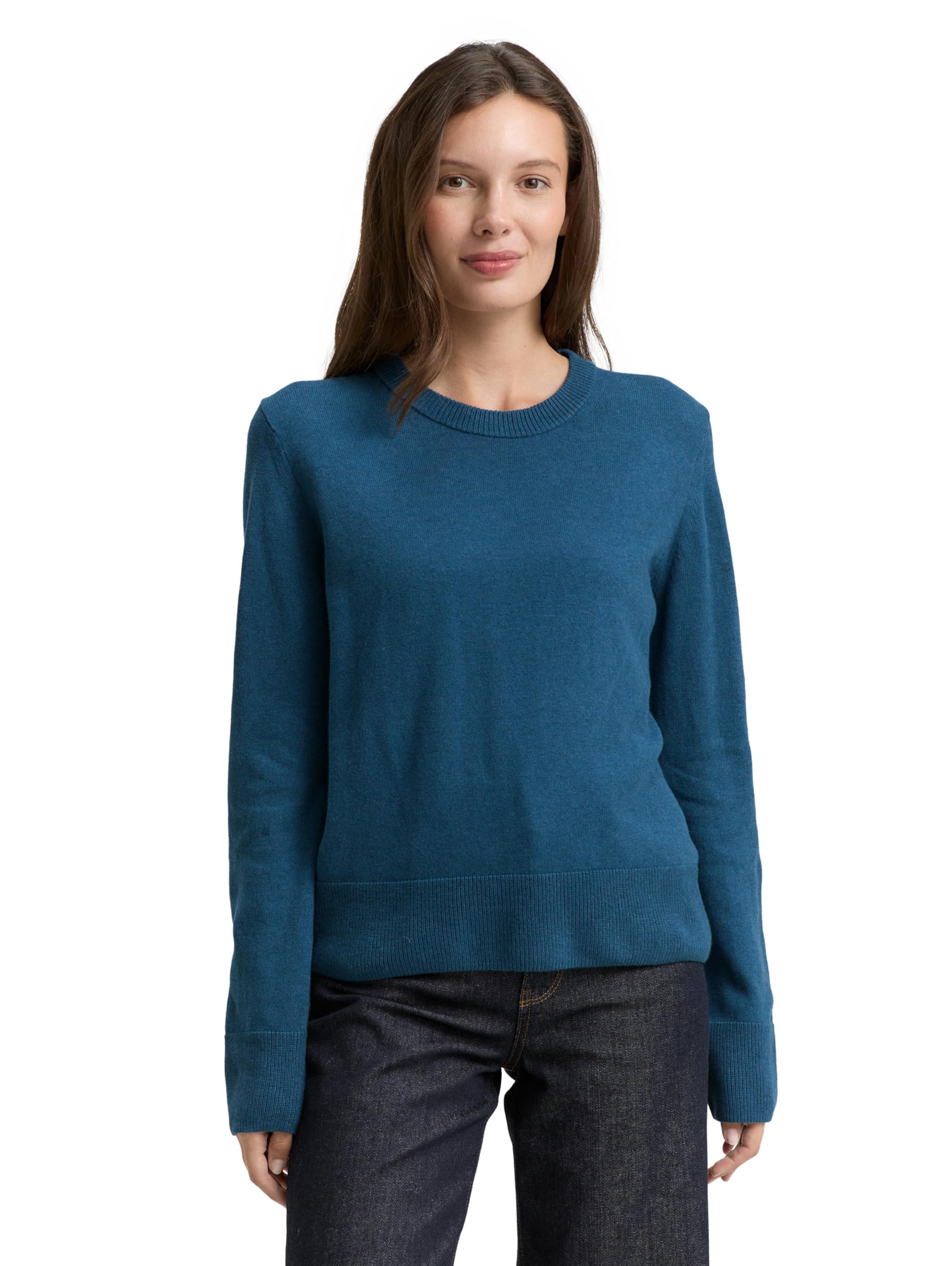 Tom Tailor Damen 1049122 Strickpullover mit Rundhalsausschnitt (1er Pack)
