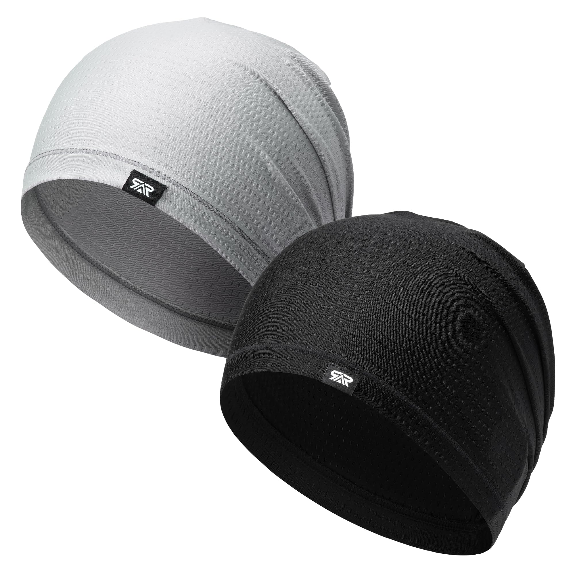 AUSFLUG 2-Pack Cooling Skull Caps for Men Women 3D Mesh Breathable Beanie Helmet Liner Hat for Running Cycling Gym