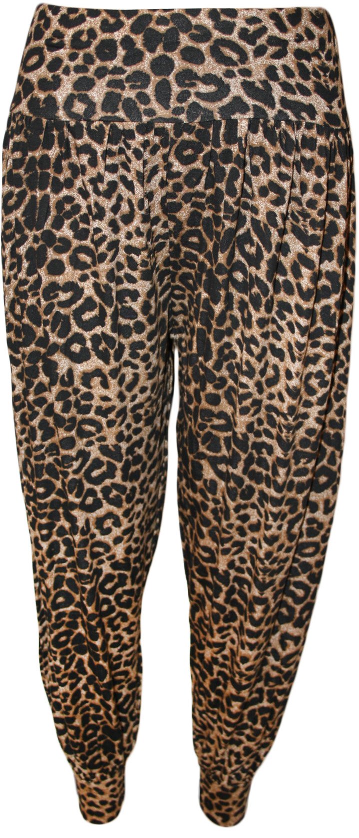 WearAll Womens Plus Size Printed Pattern Ladies Long Harem Pants Trousers - Leopard - 24/26