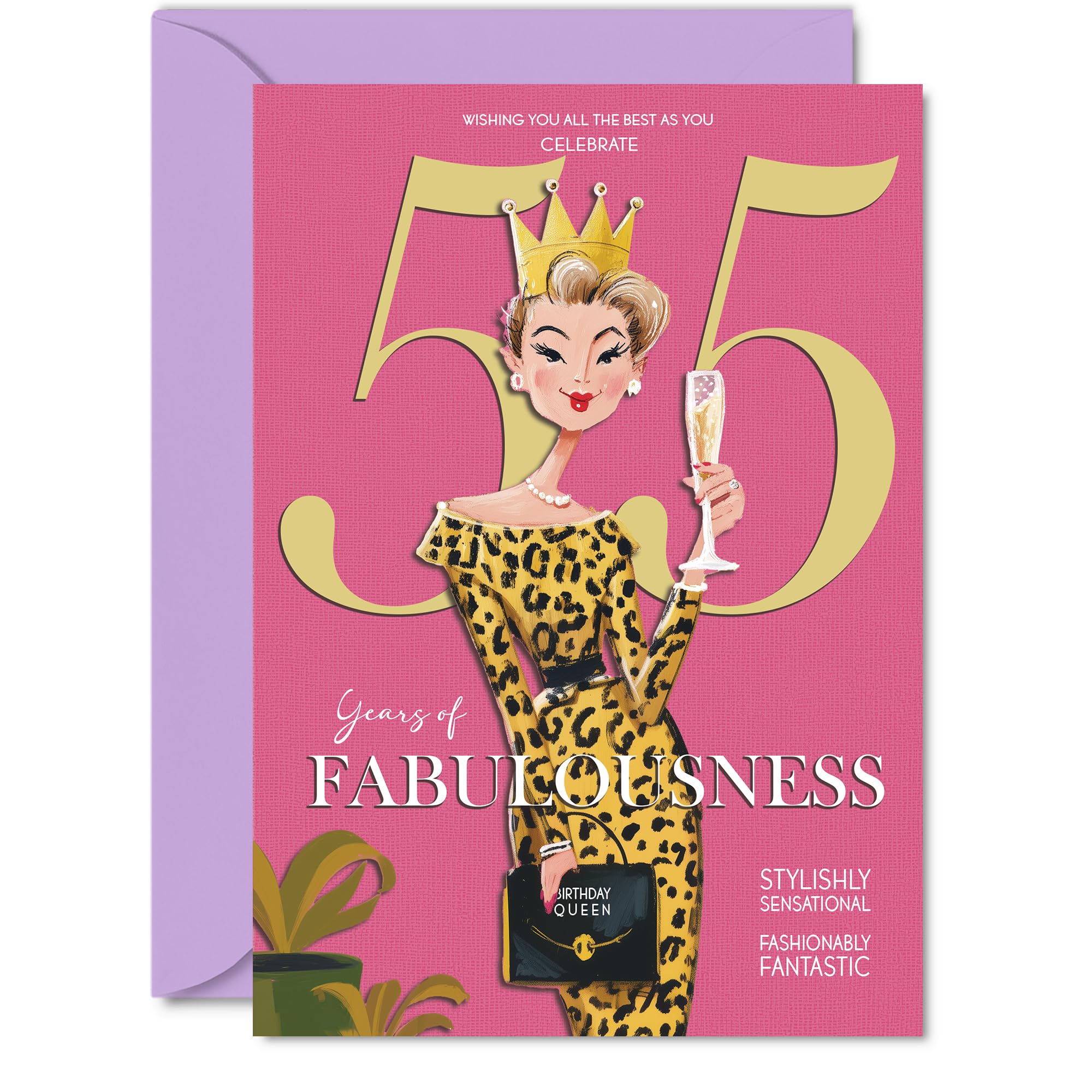 55th Birthday Cards for Women - Years Of Fabulousness - Happy Birthday Card for 55 Year Old Woman Wife Daughter Sister Nanny, A5 Bday Greeting Cards