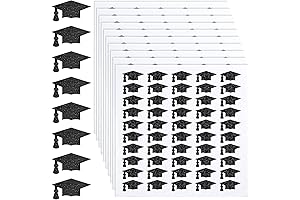 AnyDesign Glitter Graduation Cap Stickers