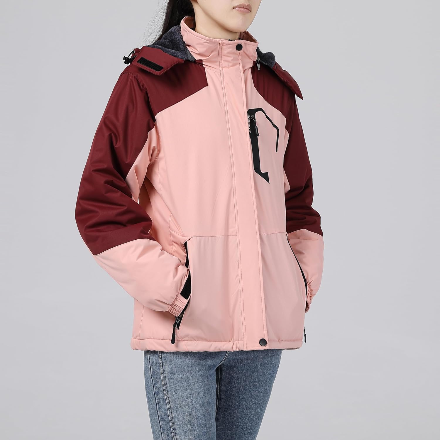 Women's Mountain Waterproof Ski Jacket with Detachable Hood - Windproof Winter Coat for Snow and Rain - Image 5