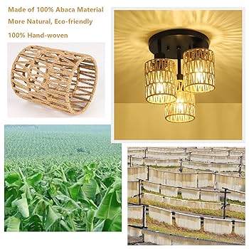 4 Pack Rattan Lamp Shade, Small Boho Lamp Shades Replacement
