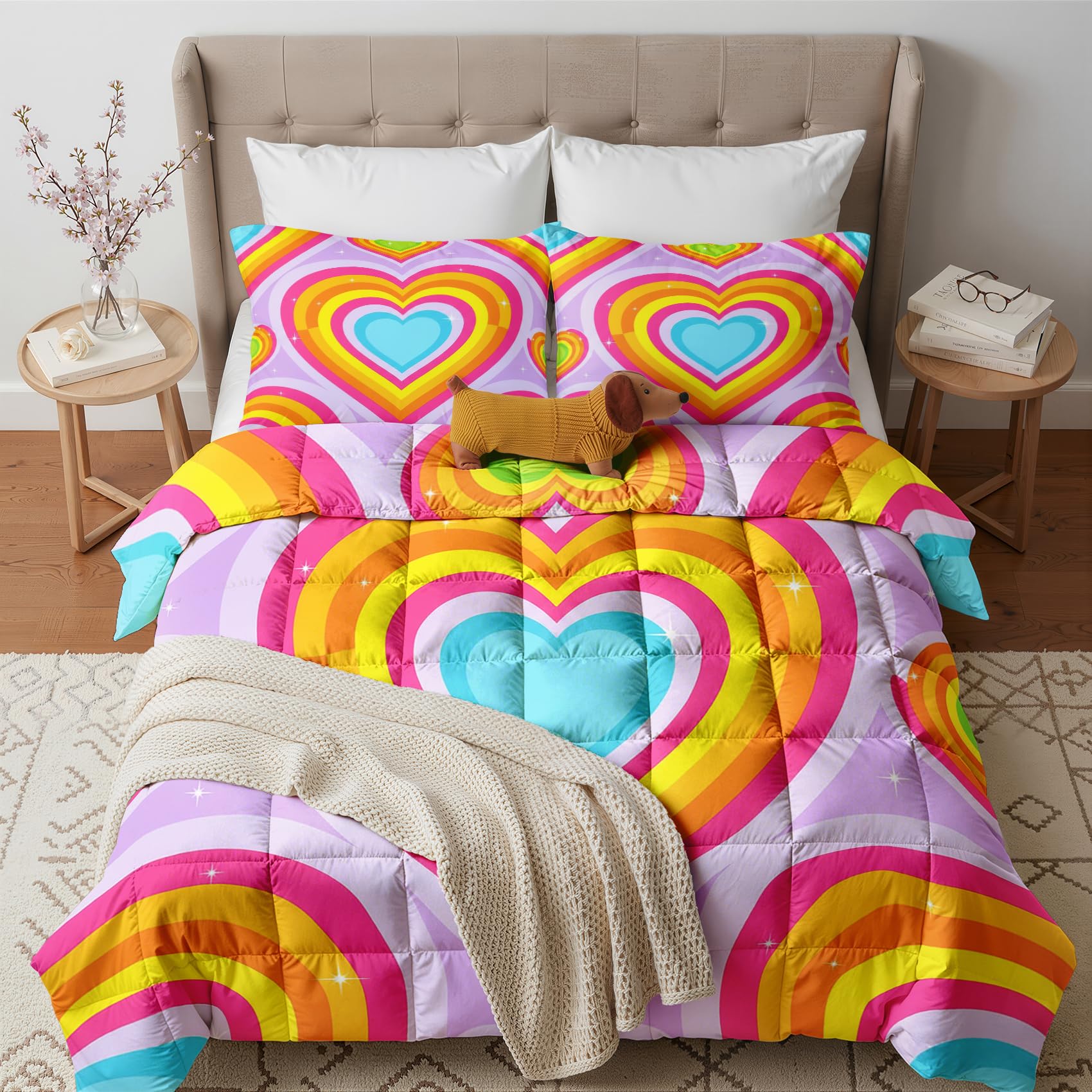 GEDAEUBA Heart Coverless Duvet Single 10.5 Tog