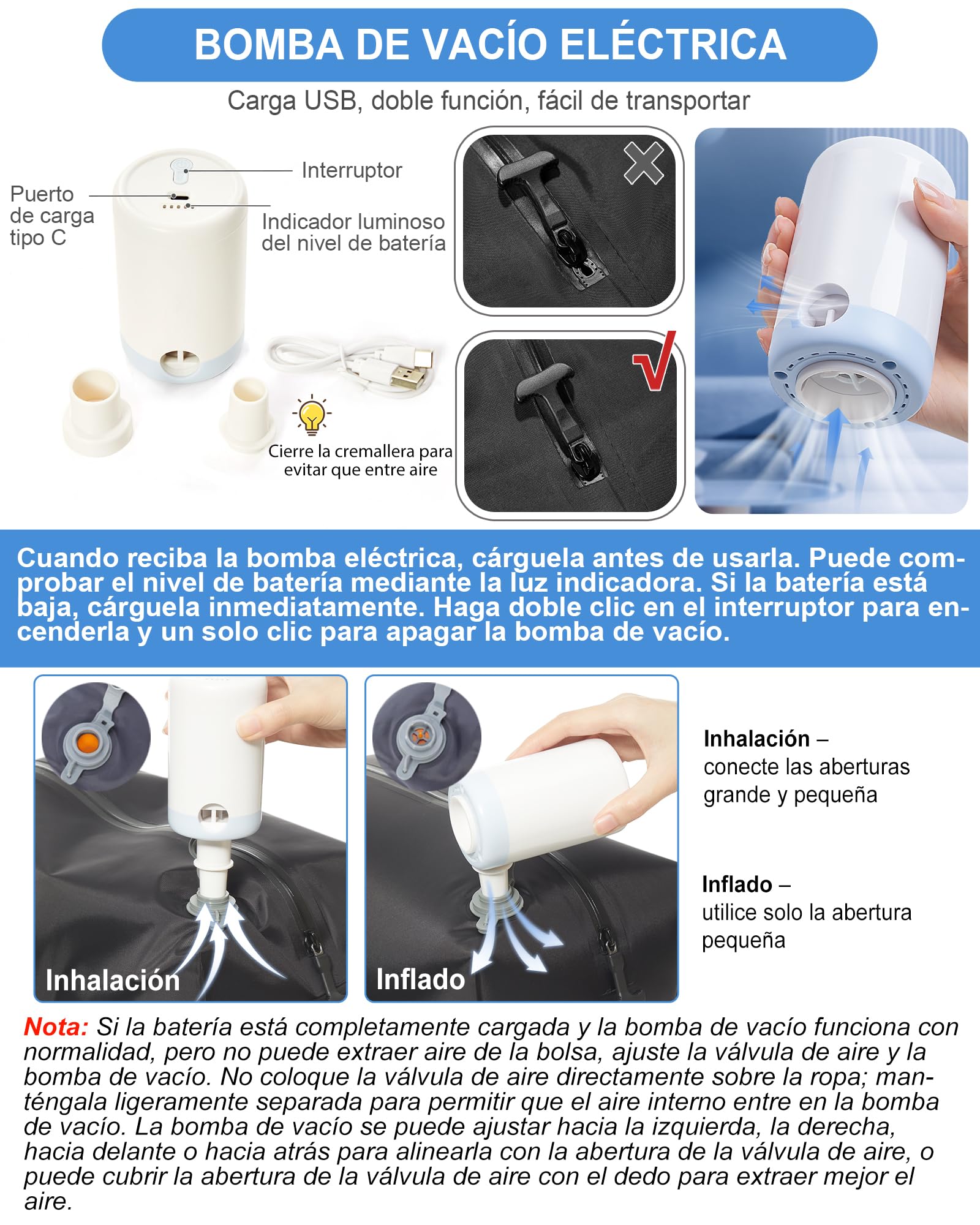 suradar Mochila al Vacío Mochila Viaje Cabina Avion 40x20x25 Ryanair Mochilas Vacio con Bomba para Hombre y Mujer con Sistema de Compresion Negro