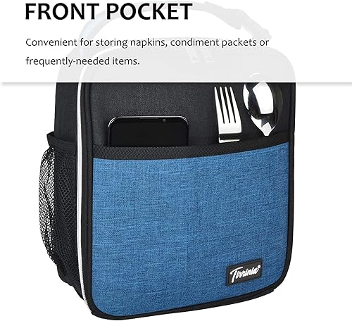 Miniatura 6 de Lonchera pequeña con aislamiento para hombres y mujeres, a prueba de salpicaduras, portátil, reutilizable, lonchera térmica, bolsa refrigerante para