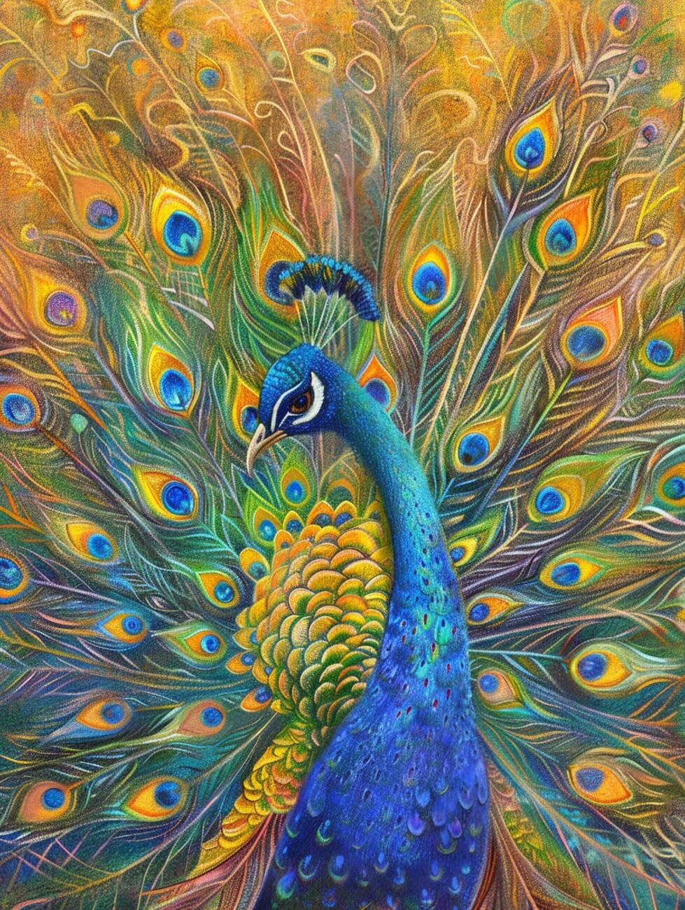 AMBATTERY Animal Tapestry Kit Colorful Peacock Latch Hook Rug Kit Large Pre-Printed Pattern Canvas Rugs Embroidery Crafts for Adults Handicrafts DIY Carpet 31x63in