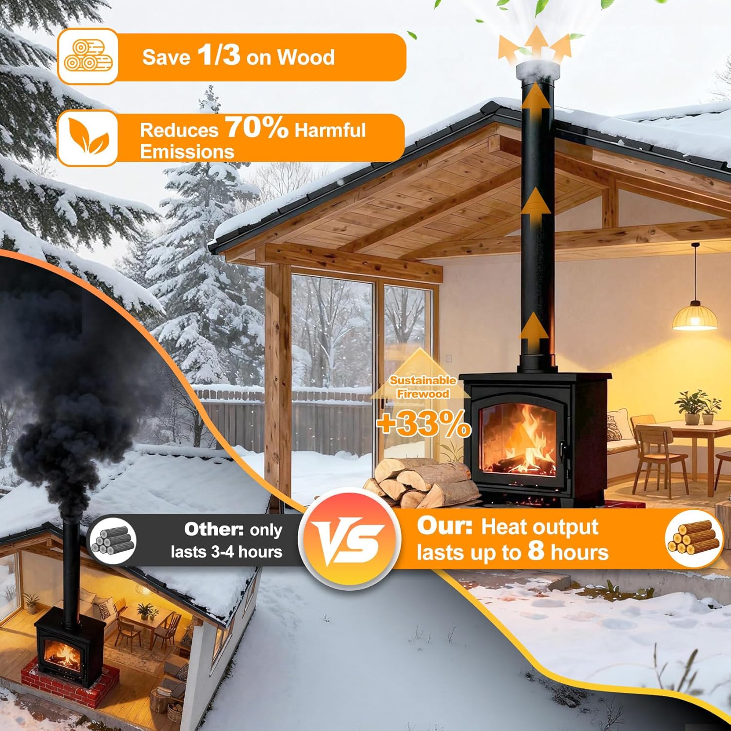 2.5" x 13" x 2" Wood Stove Catalytic Combustor Replacement for Vermont castings Defiant & Encore flexburn | Ceramic Combustor Catalyst | Reduces Emissions 70%, Saves 1/3 Wood