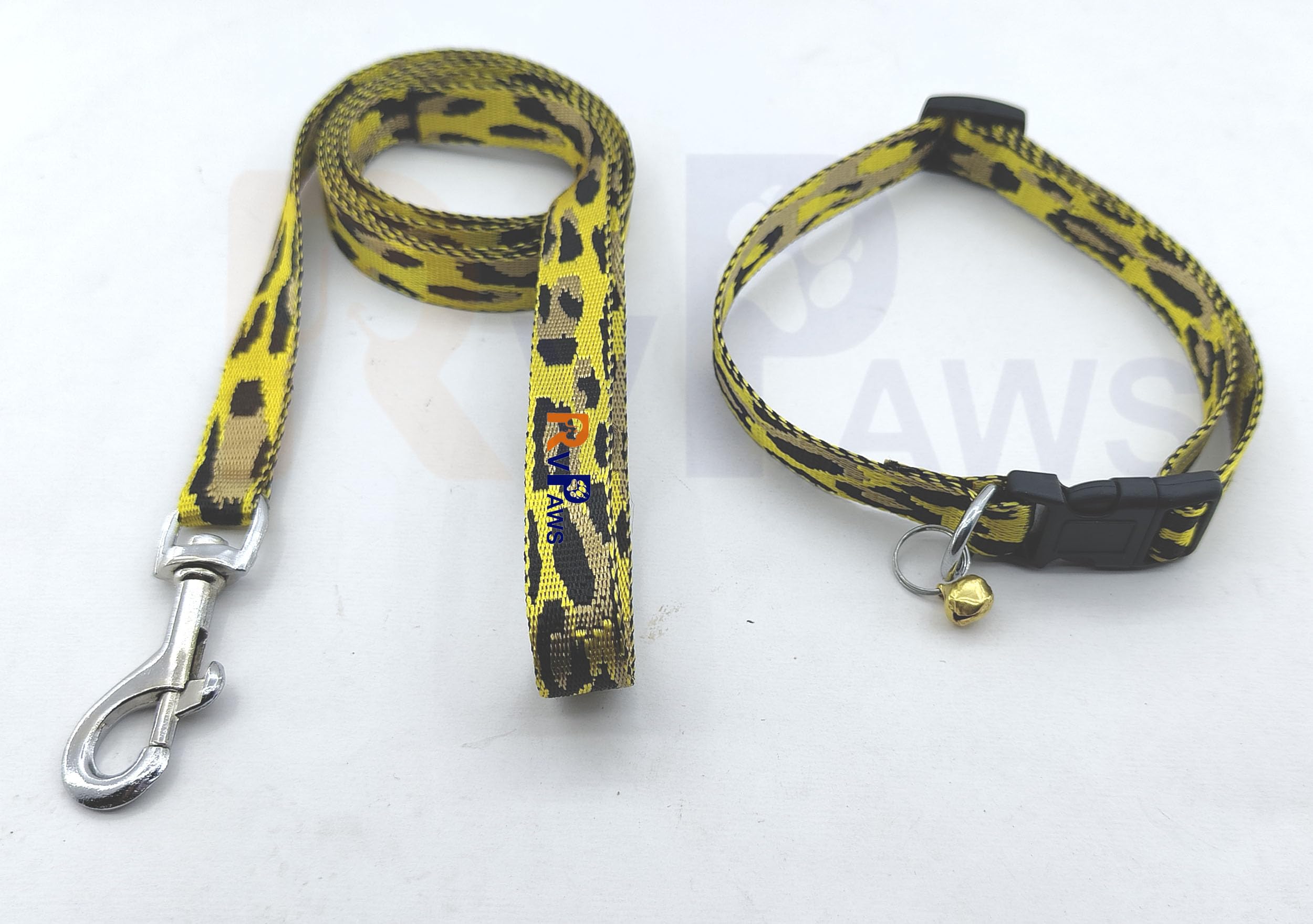Woofy Pet Nylon Collar with Leash and Quick Release Buckle Breathable Collar Set for Training and Outdoor Walking Puppy, Dog & Cat (Black & Yellow) (B0CWY85941) Amazon Price History, Amazon Price Tracker