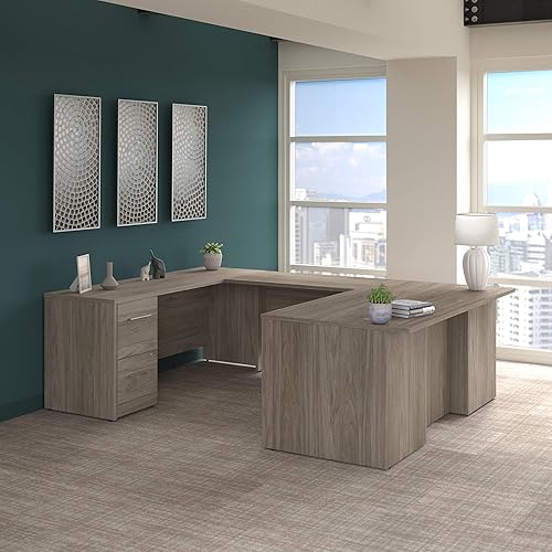 Miniatura 3 de Bush Business Furniture Oficina 500 L en forma de escritorio ejecutivo con cajones 72 W moderno nogal