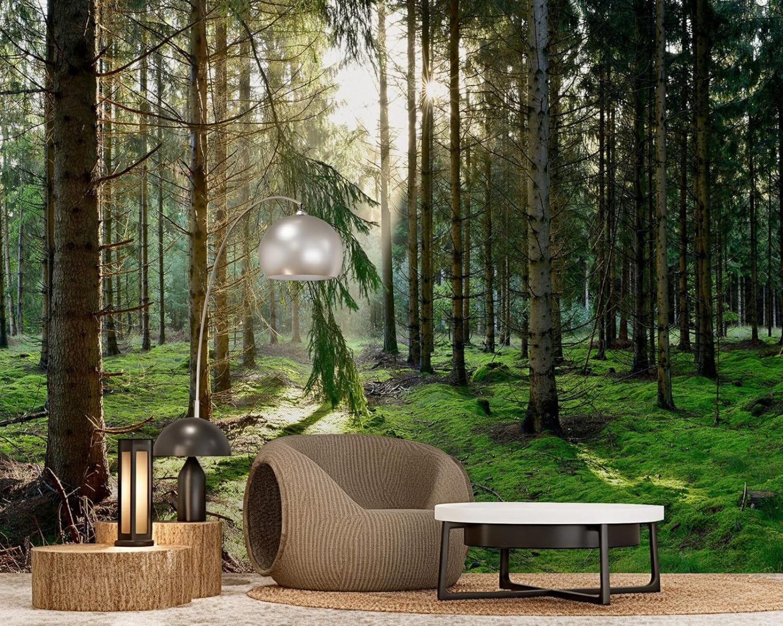 hgjdjhnf Photo Wallpaper Fir Forest Landscape Non-Woven Wallpaper ModernWallpaper Living Room Bedroom Children's RoomDecoration Motif Wallpaper,200cmx140cmSticker - Background- Painting