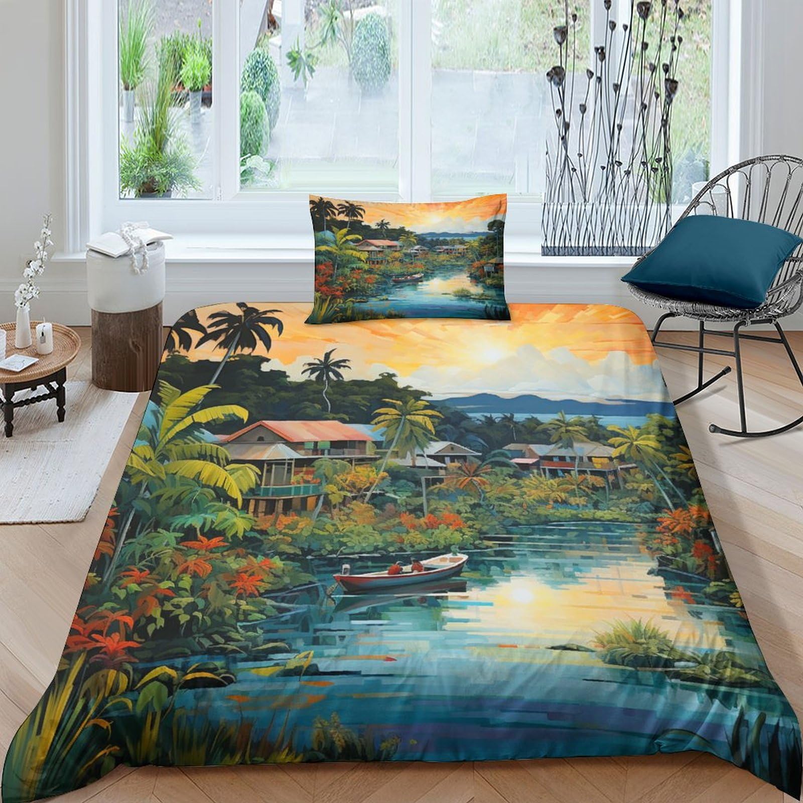 Housse de couette 135 Holiday Bay en microfibre de qualité supérieure avec taie d'oreiller