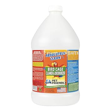 Absolutely Clean Amazing Bird Cage Cleaner and Deodorizer - Just Spray/Wipe - Safely & Easily Removes Bird Messes Quickly and Easily - Made in The USA (128 oz Gallon)