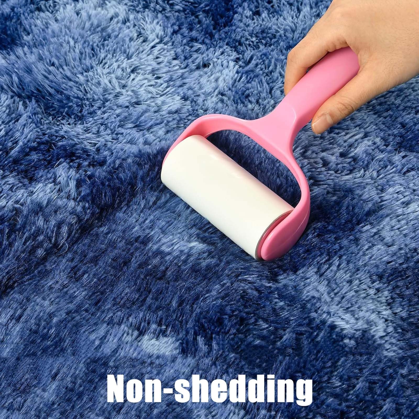 Tappeto Salotto 110 x 180 cm Morbido, Antiscivolo, Soffice, Moderno, Caldo e Traspirante Moquette Peloso Camera da Letto Caldo e Traspirante per Salotto da Letto, Divano, Blu