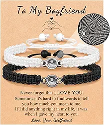 UNGENT THEM Pulseiras I Love You em 100 idiomas, presentes para casais para namorado, namorada, meu amor, alma gêmea, presente de aniversário de dia dos namorados e Natal para mulheres e homens