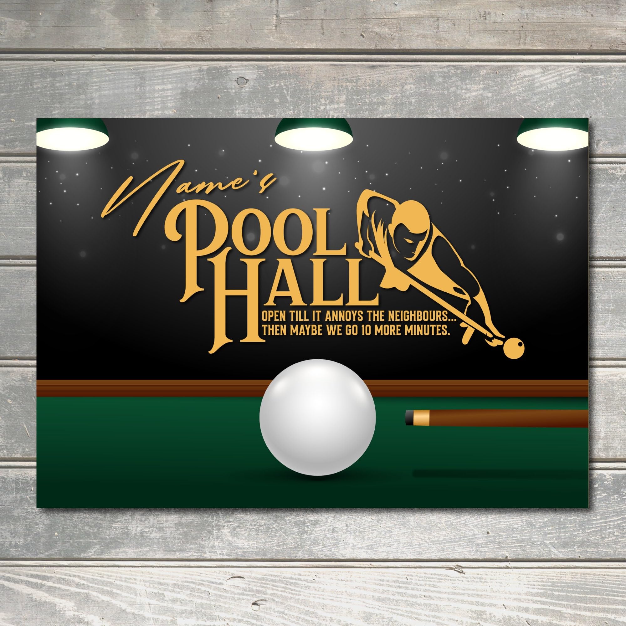 PERSONALISED Pool Sign Billiards Wall Decor Pool Hall Sign Custom Metal Plaque
