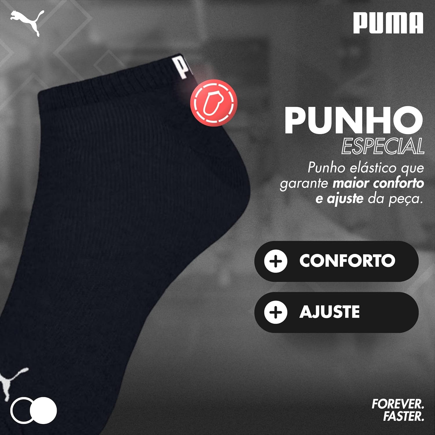 Kit 6 Pares Meia Puma Cano Curto Soquete Academia Everyday Esportiva Masculino Adulto Original Kit 6 Pares Meia Puma Cano Curto Soquete Academia Everyday Esportiva Masculino Adulto Original