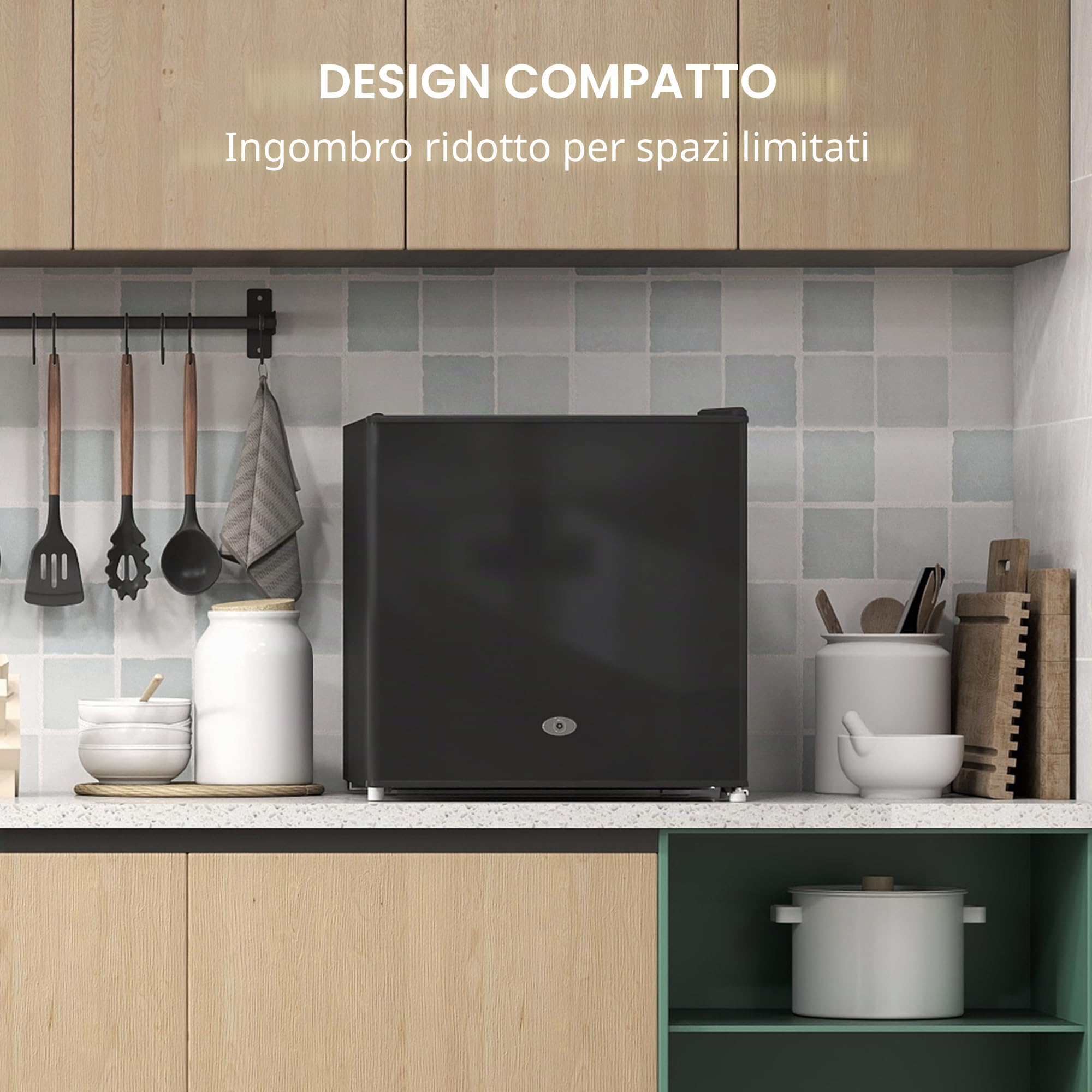 HOMCOM Mini Congelatore 35L 45W 41dB 47x44,2x48,8 cm Nero