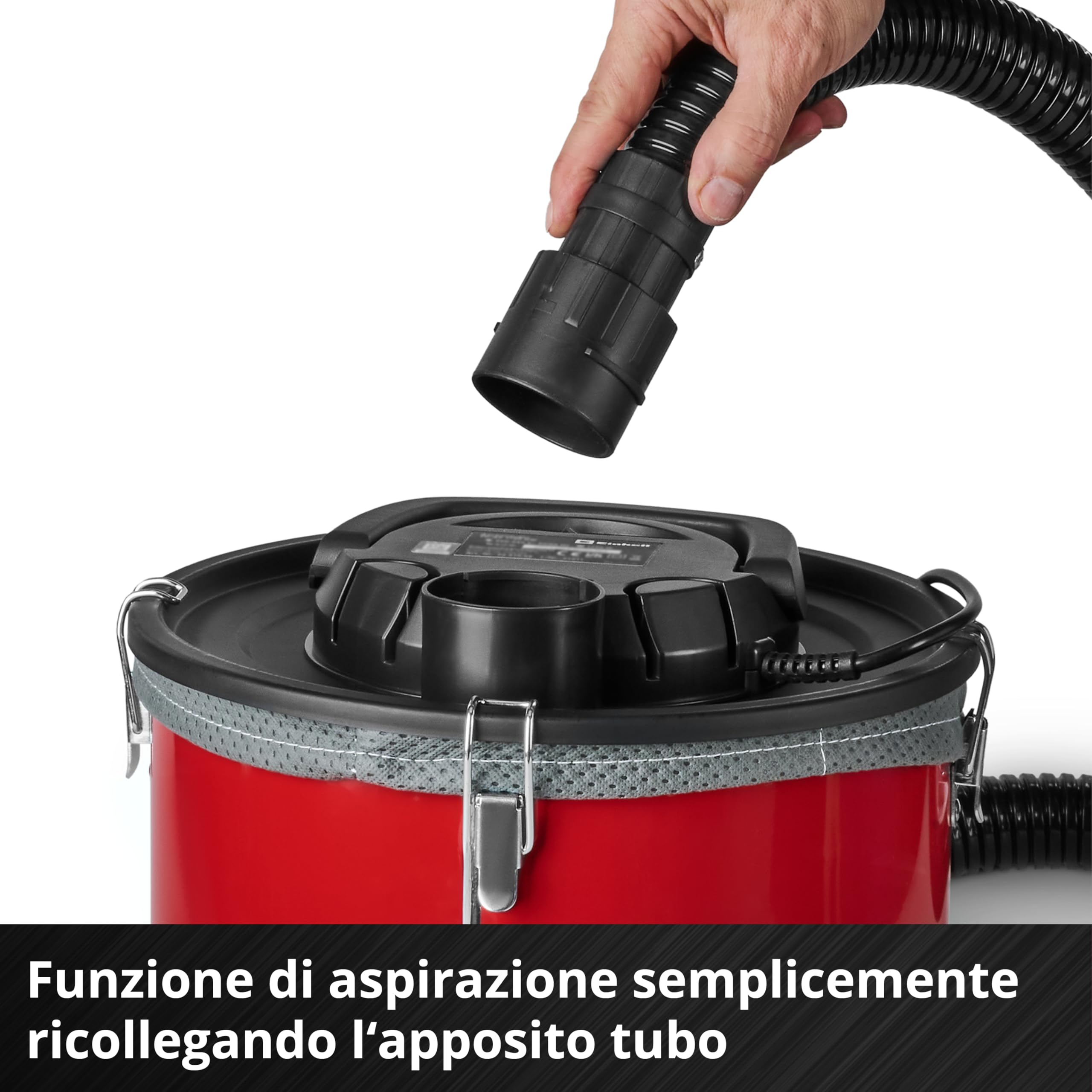 Einhell Aspiracenere TC-AV 1830 D (800 W, aspirazione 170 mbar, serbatoio di raccolta 18 L, sistema di filtraggio, prefiltro per polveri sottili, funzione di soffiaggio, flessibile 1 m, cavo 2 m)