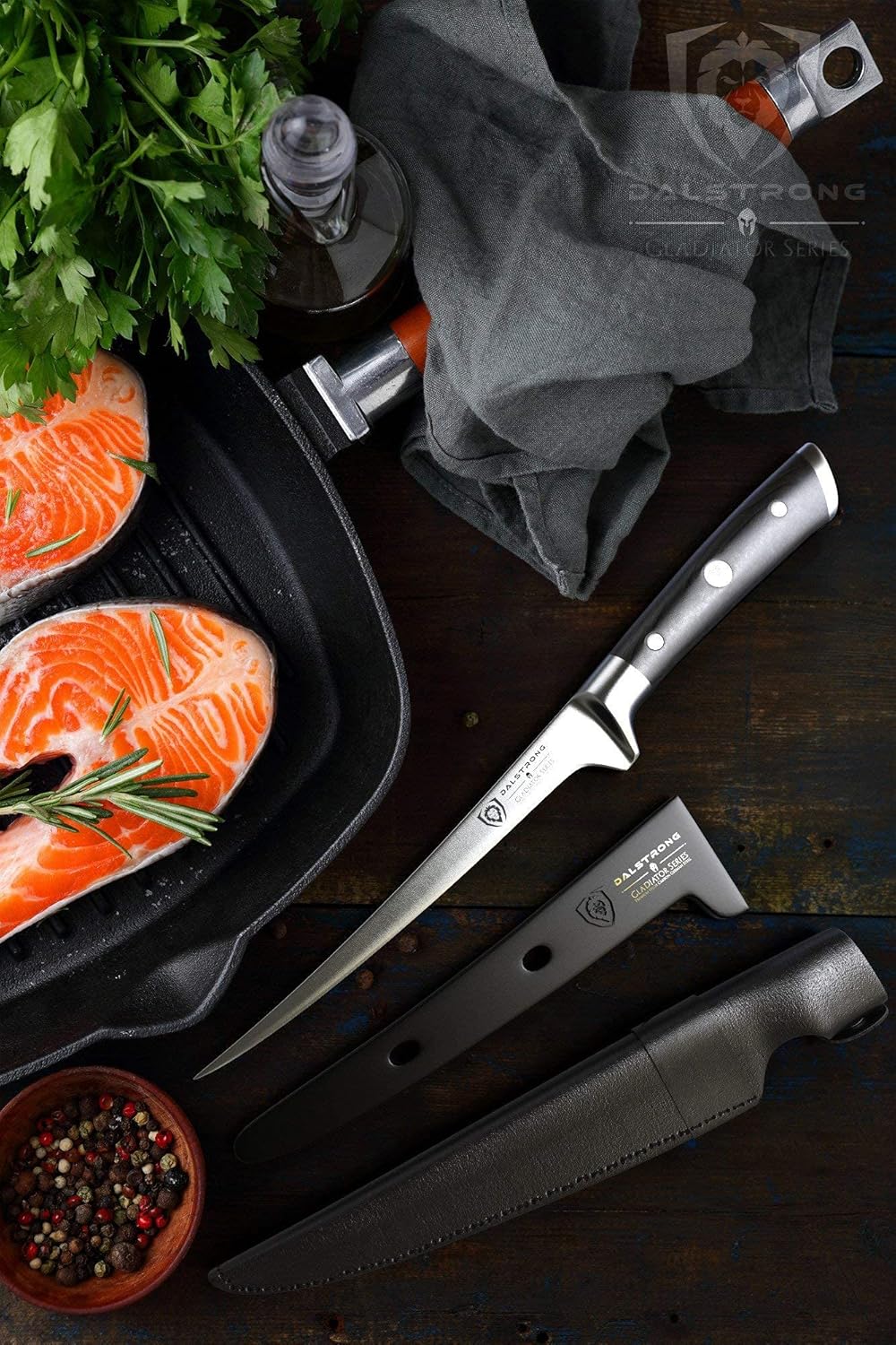 DALSTRONG Fillet Knife - 7" Flexible Blade - Gladiator Series - German HC Steel - G10 Handle - w/ Two Sheaths - NSF Certified : Home & Kitchen