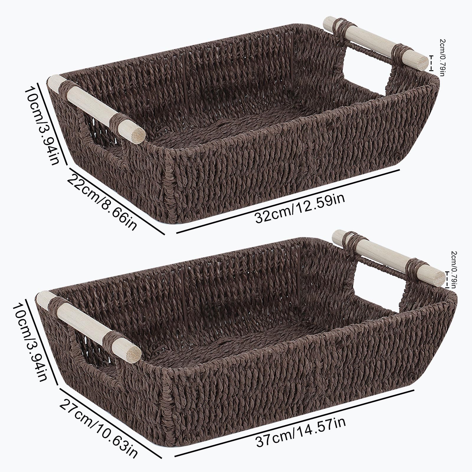 Aufbewahrungskörbe 2er Set Weiß - Geflochtene Regalkörbe