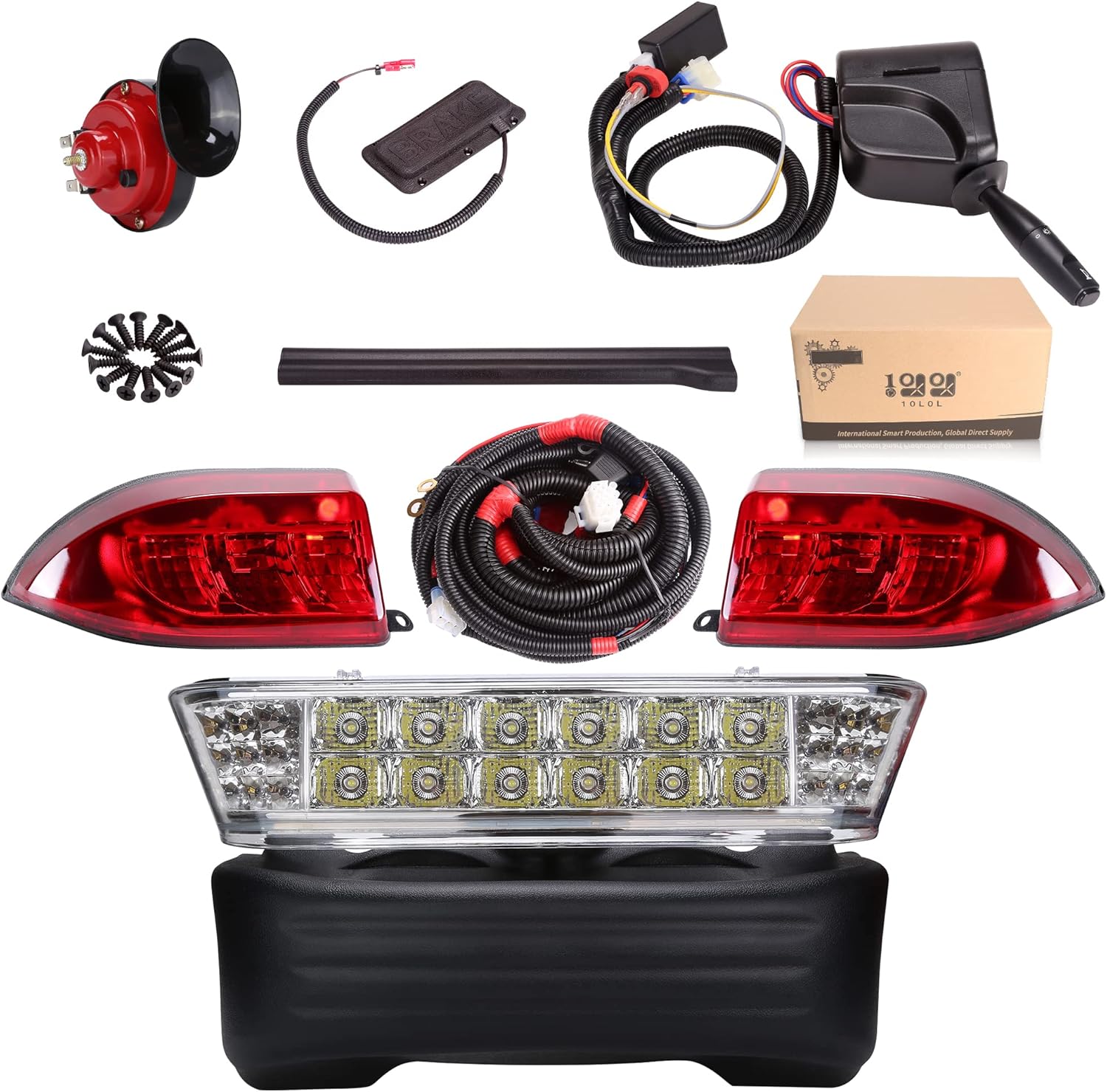 10L0L Golf Cart LED Light Kits for 2004-2008 Club Car Precedent Carts, with Headlight, Tail Light, Turn Signals, Horn and Brake Lights (Must Input 12 Volts) … For Club Car Precedent
