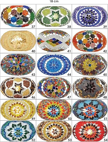 Miniatura 4 de DEMMEX Swag - Lámpara de techo con mosaico colorido marroquí turco, para colgar en la pared, con cable de cadena de 15 pies y enchufe, 5 pantallas