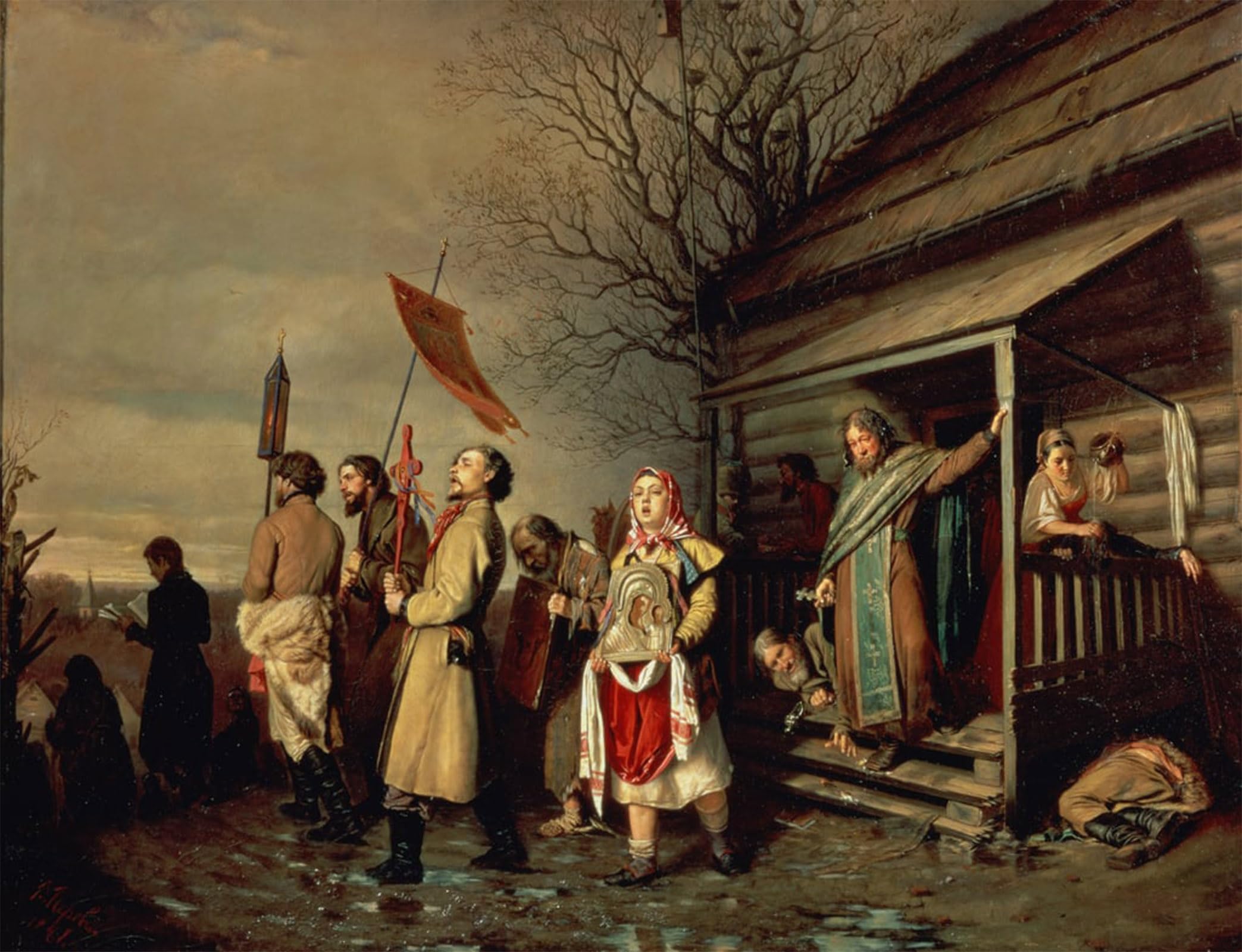 Art tableau Procession de Pâques Vasili Perov affiche toile décoration murale - 5