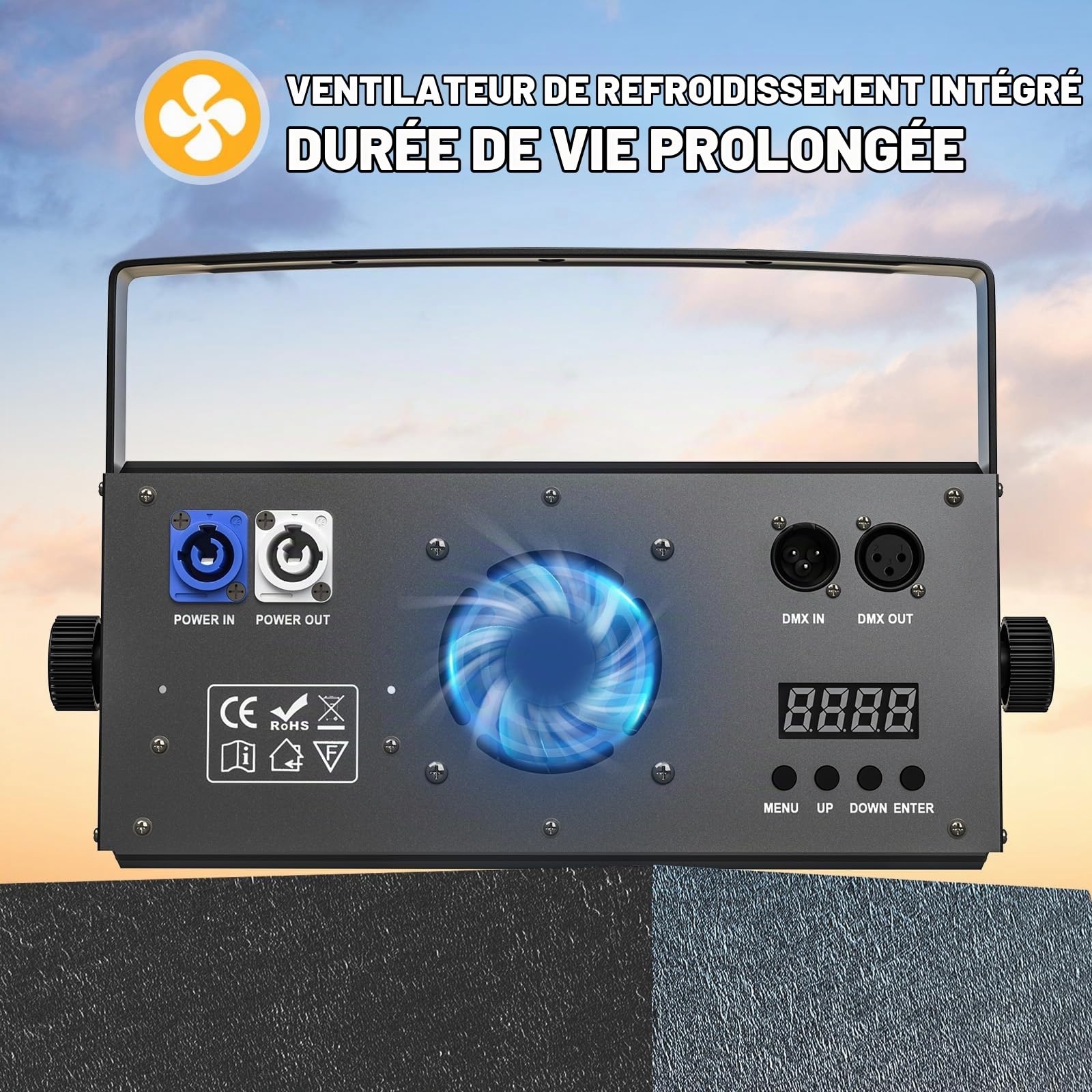 200W COB Par Lumiere Theatre, Blanc Froid/Chaud Eclairage Scene COB Effets avec D MX 8CH, Lumiere Scene pour église Mariage éclairage public Fête Halloween Noël