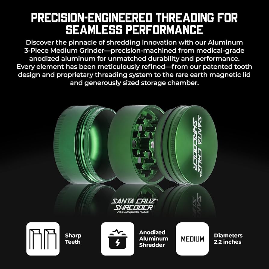 Amazon.com: Santa Cruz Shredder Spice Grinder 3 Piece Medium 2 1/8