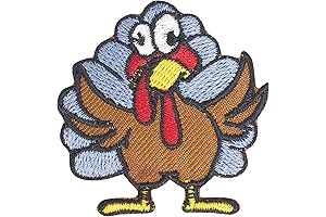 Adorable Thanksgiving Turkey Iron On Patches for Embroidered Creations