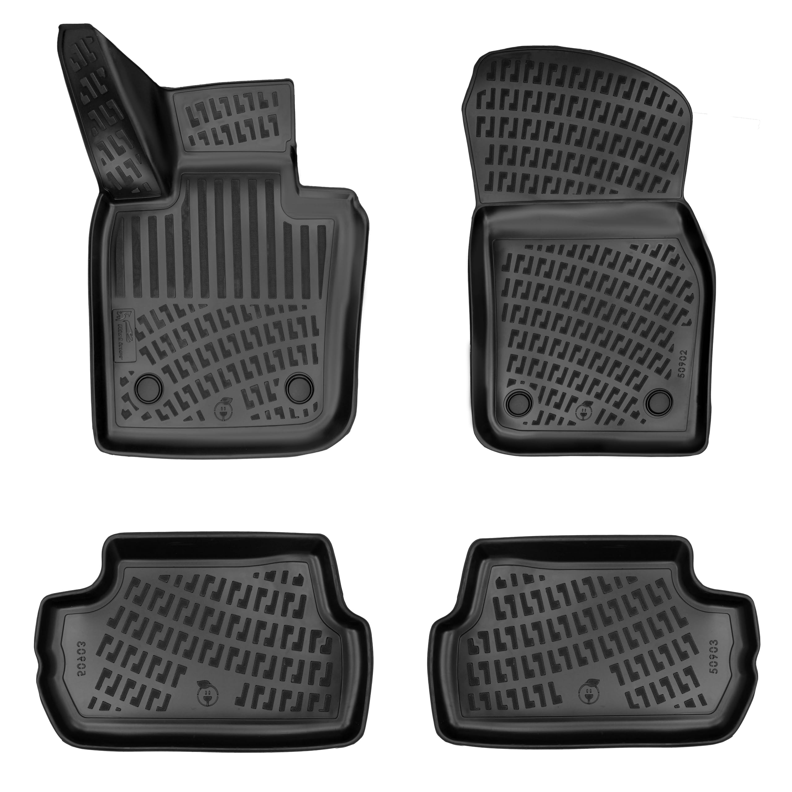 Mini Hardtop 2 Door 2014-2024 & Cooper SE (Electric) 2021-2025 Custom Fit Floor Mats Rubber 3D Car Mats Laser Measured Floor Liners All Weather Heavy Duty TPE (Front & Rear)