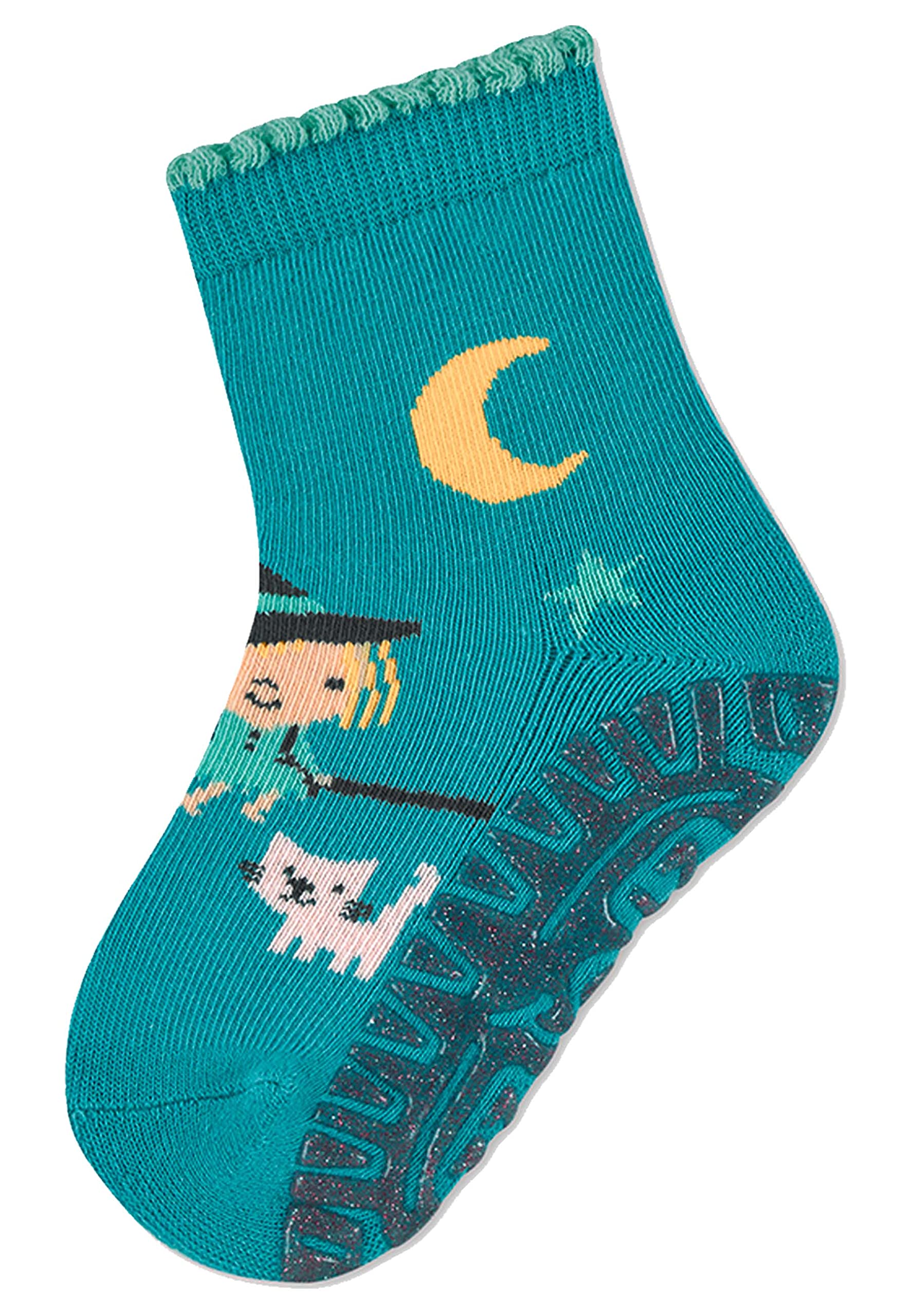 Sterntaler Baby Mädchen Fliesen Socken Baby Glitzer-Flitzer AIR Hexe Strümpfe meliert - Fliesen Rutsch Socken Baby mit Vollplüsch