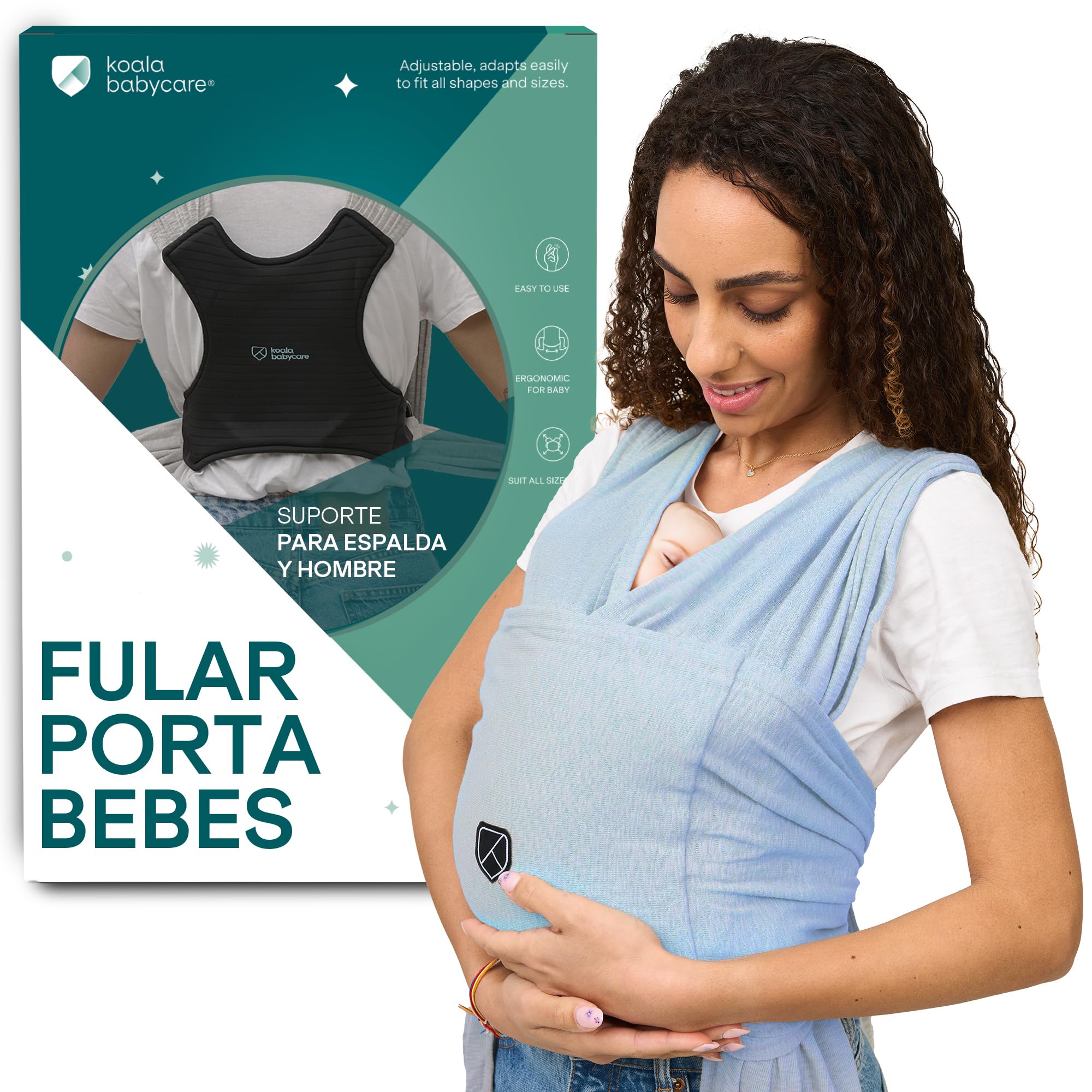 Portabebés Koala Babycare fácil de transportar, unisex ajustable - portabebés versátil de hasta 9 kg - Boudeaux - Diseño registrado KBC® — view 14
