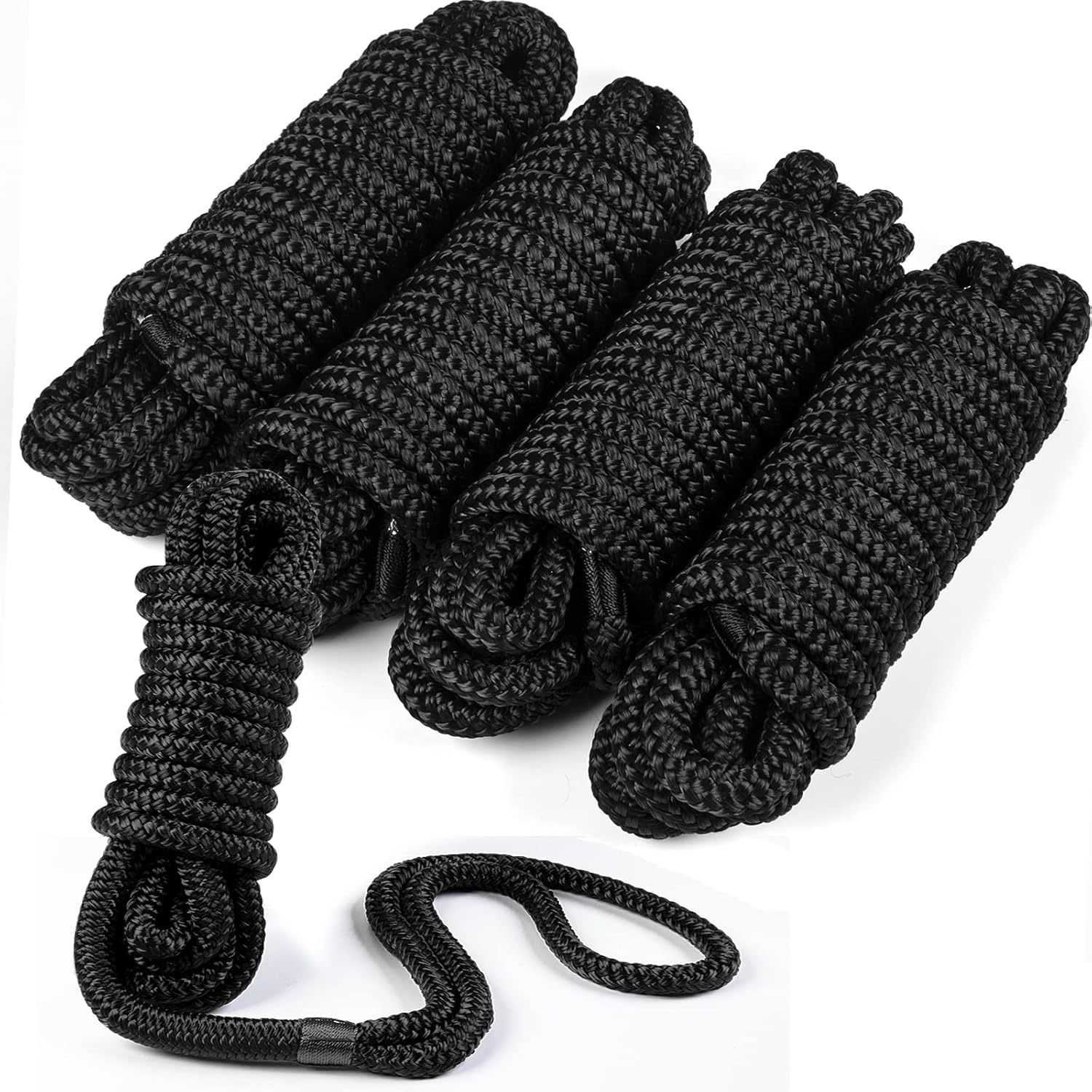 WELLUCK DoubleBraided Nylon Dock Line, Boat Rope for