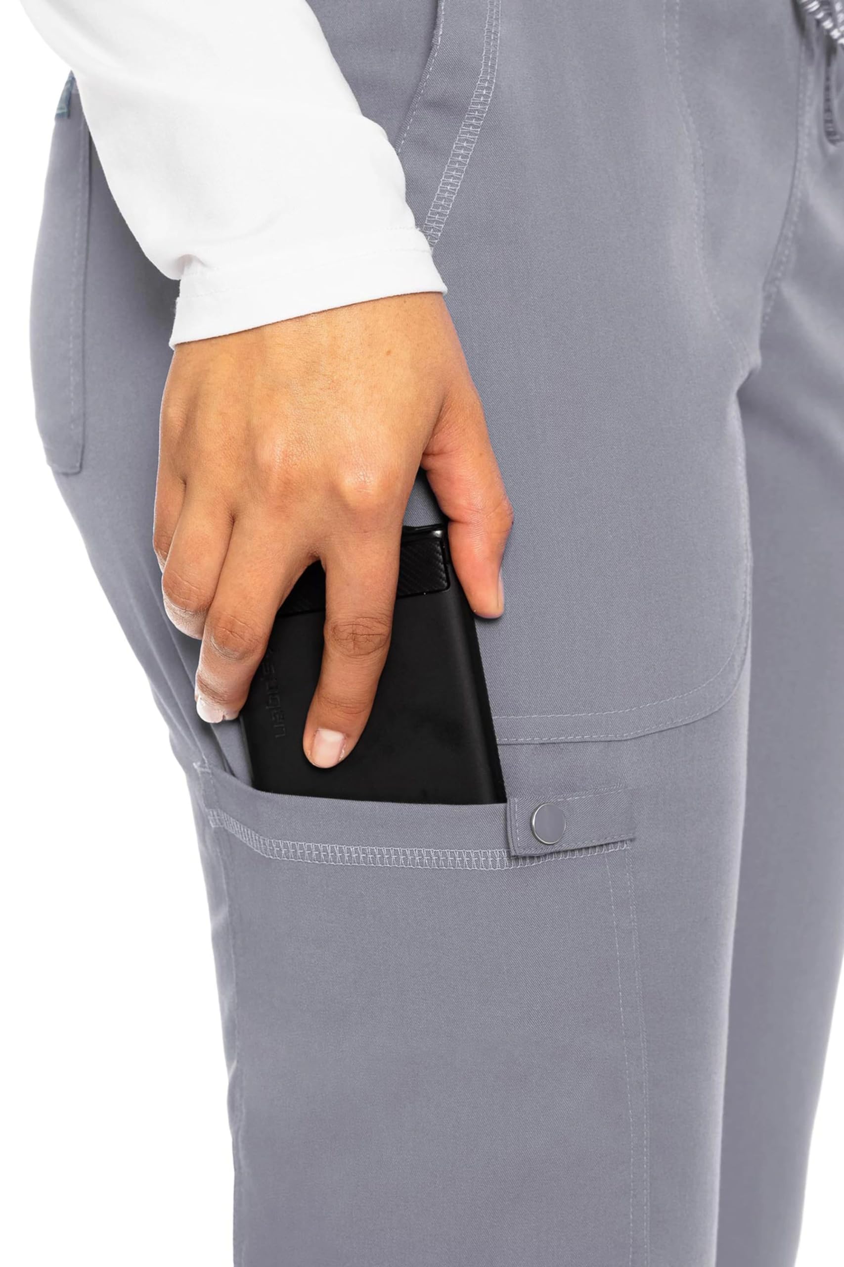 Med Couture Scrub Pants For Women Cargo Jogger Bottoms with 5 Pockets, Lightweight, Ultra Soft, 2-Way Stretch Fabric - MC7710: XX-Large Plus Cloud