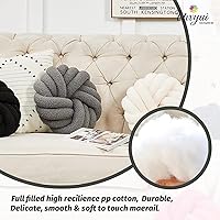 Vista 3 de Uvvyui Almohadas de Nudo, Almohadas Decorativas de 14 Pulgadas, Almohadas Redondas, Cojín Suave Hecho a Mano, Almohada de Bola Anudada, Cojín