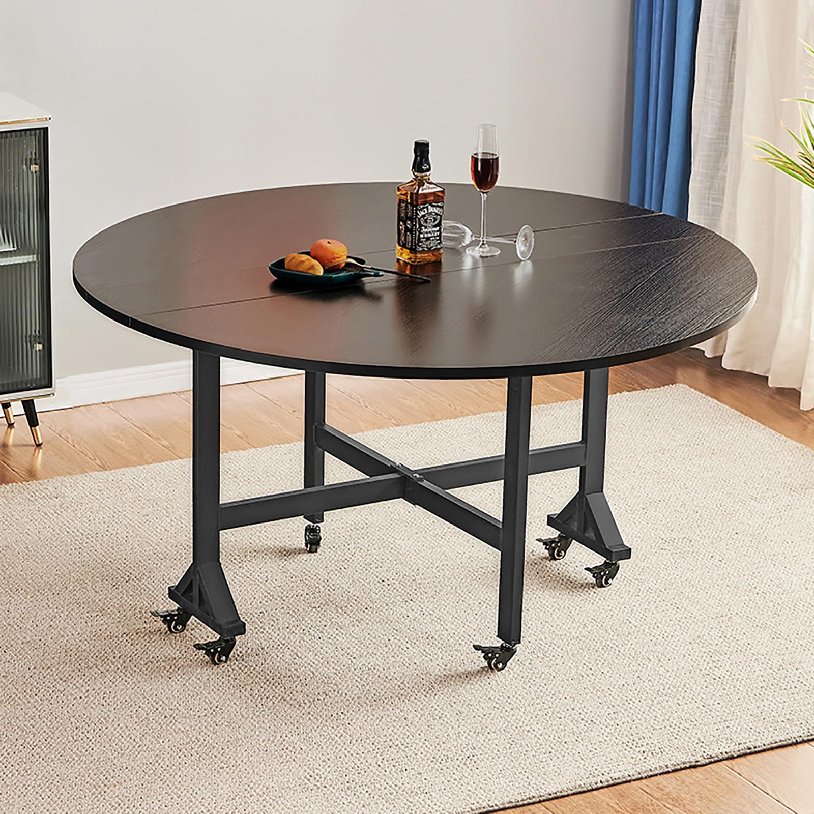 Amazon｜多機能ラウンドテーブルドロップリーフダイニングテーブル