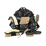 Horse Grooming Kit, 7-piece Brush Set with Organizer Tote Bag, Equine Care, Horse Track Room Equipment, Grooming Supplies, Insignia