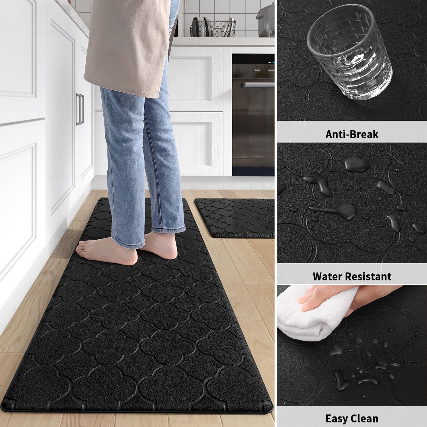 DEXI Kitchen Rugs Anti Fatigue Mats for Floor Cushioned Runner Rug Non ...
