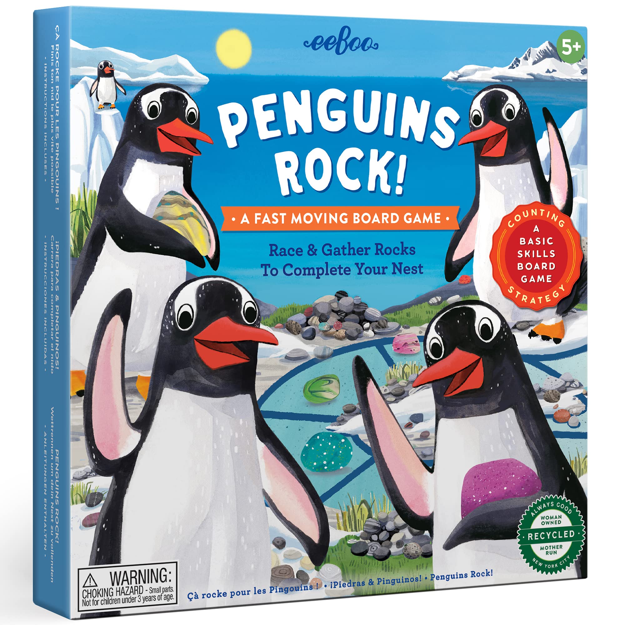 eeBoo Penguins Rock Board Game, 1 EA
