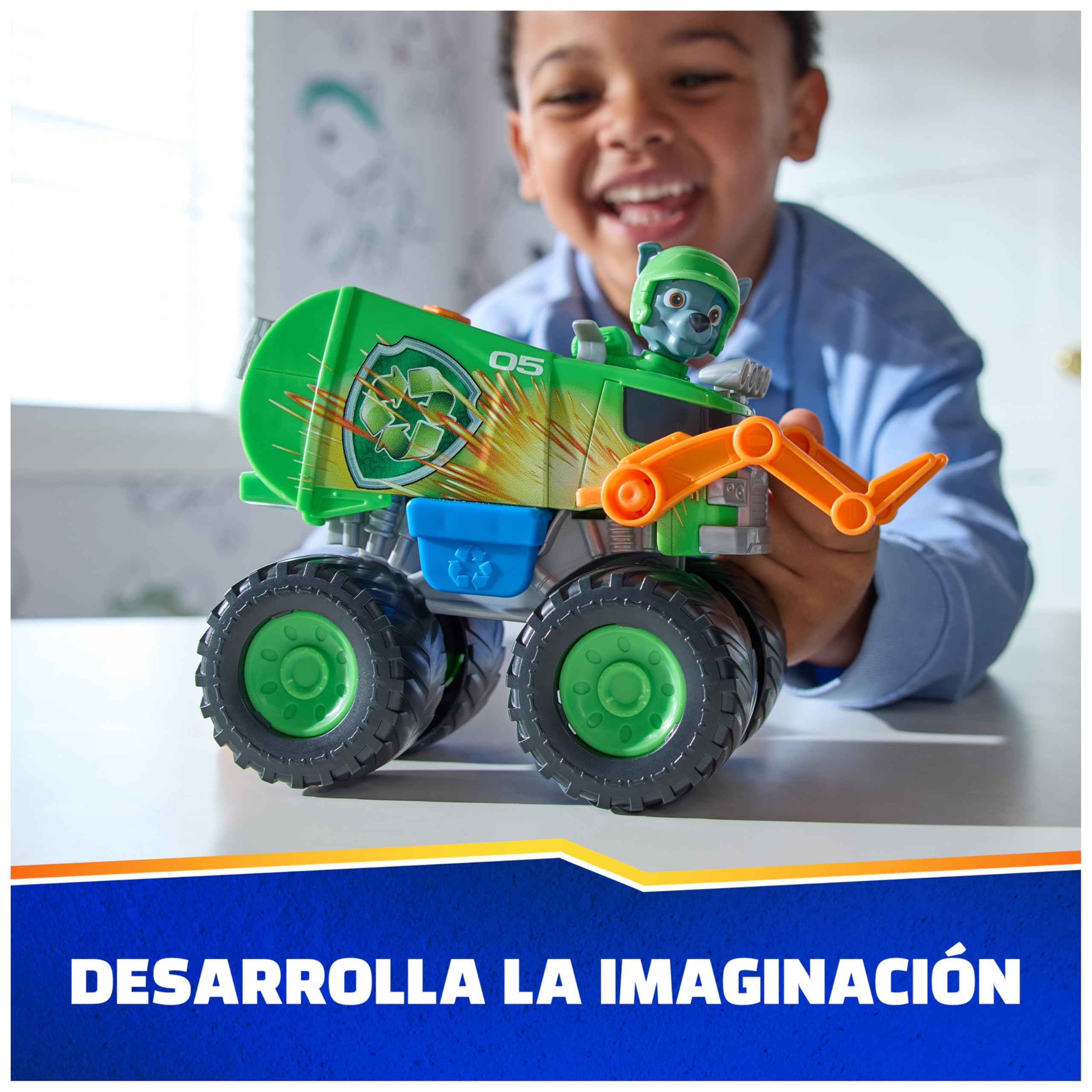 Paw Patrol Patrulla Canina - Pack Figura Rocky Rescue Wheels y Camión Reciclaje Lanza Proyectiles - Patrulla Canina Juguetes - Juguetes Niños 3 años + - Regalo Niño 3 años + — view 7