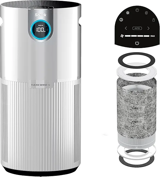 SHARK UA205 Nanoseal HEPA Air Purifier MAX with Clean Sense, Covers 1350 Sq Ft, XL Room, Captures 99.98% of Dust & Allergens, White (Renewed)