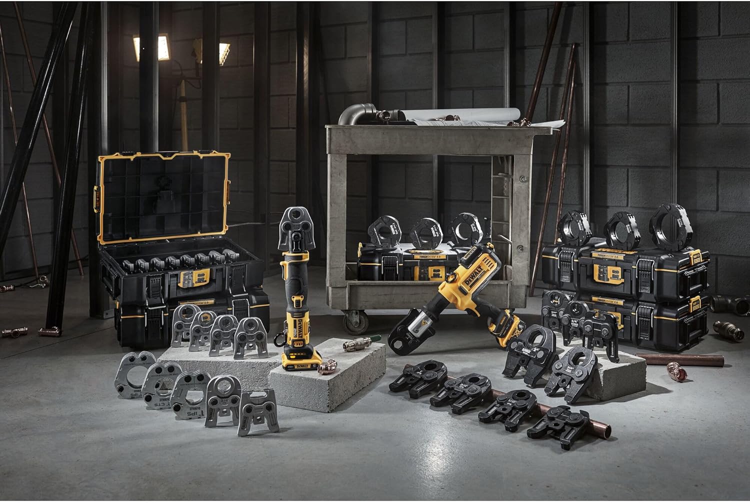 DEWALT 20V MAX Cordless Plumbing Pipe Press Tool Kit with Crimping Heads, Pro Press Tool For Copper Pipe and Stainless Steel Pipes, ½”-1 ¼”, 2 Batteries and Charger Included (DCE200M2K) - Image 17