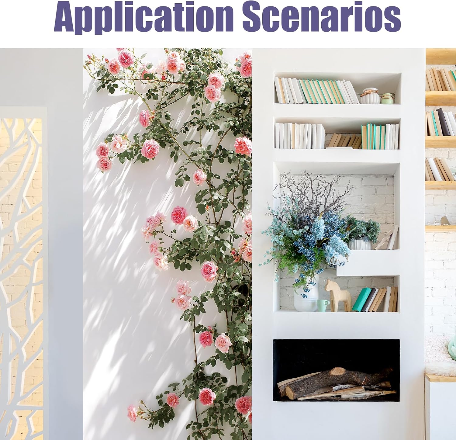 PLIGREAT Rose Branches Stair Decals, 15 Pack Peel and Stick DIY Stair Riser Stickers for Steps 7.1"x39" Self-Adhesive Vinyl Floral Style Staircase Murals for Home Hotel Decor
