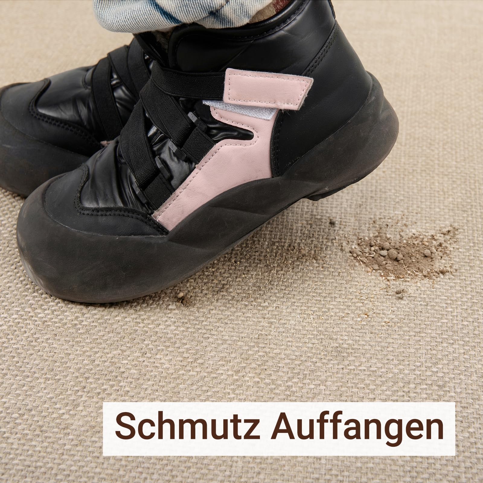 Fußmatte Innen 90x150 cm, rutschfest Fussmatte, Waschbar Schmutzfangmatte, Hohe Saugfähigkeit Dünne Türmatte Teppich für Eingang, Haustür, Küche, Patio, Beige