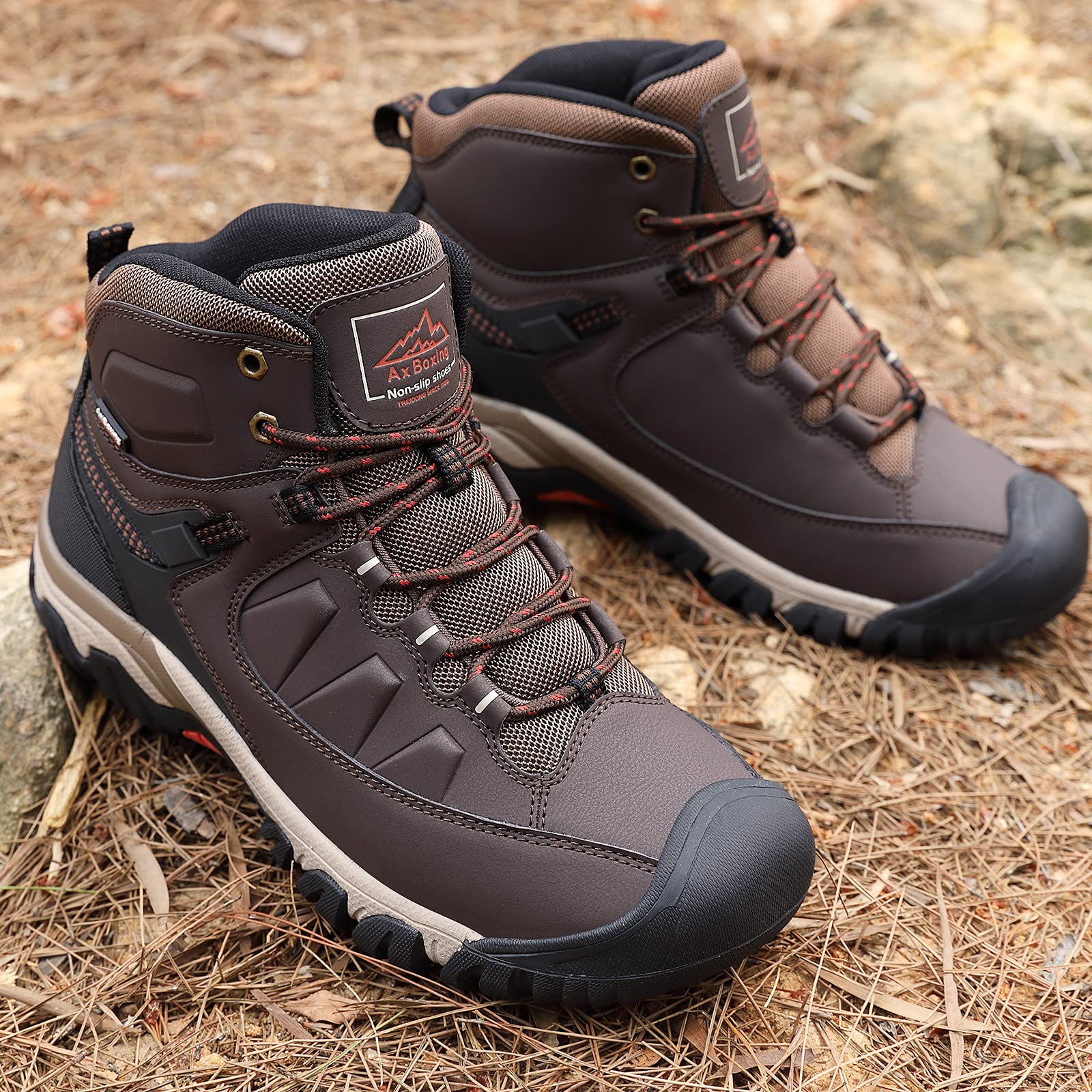 AX BOXING Scarpe Uomo Invernali Caldo Fodera Stivali Antiscivolo Scarponcini Uomo Invernali Scarpe Trekking Stivaletti Taglia 41-46 EU