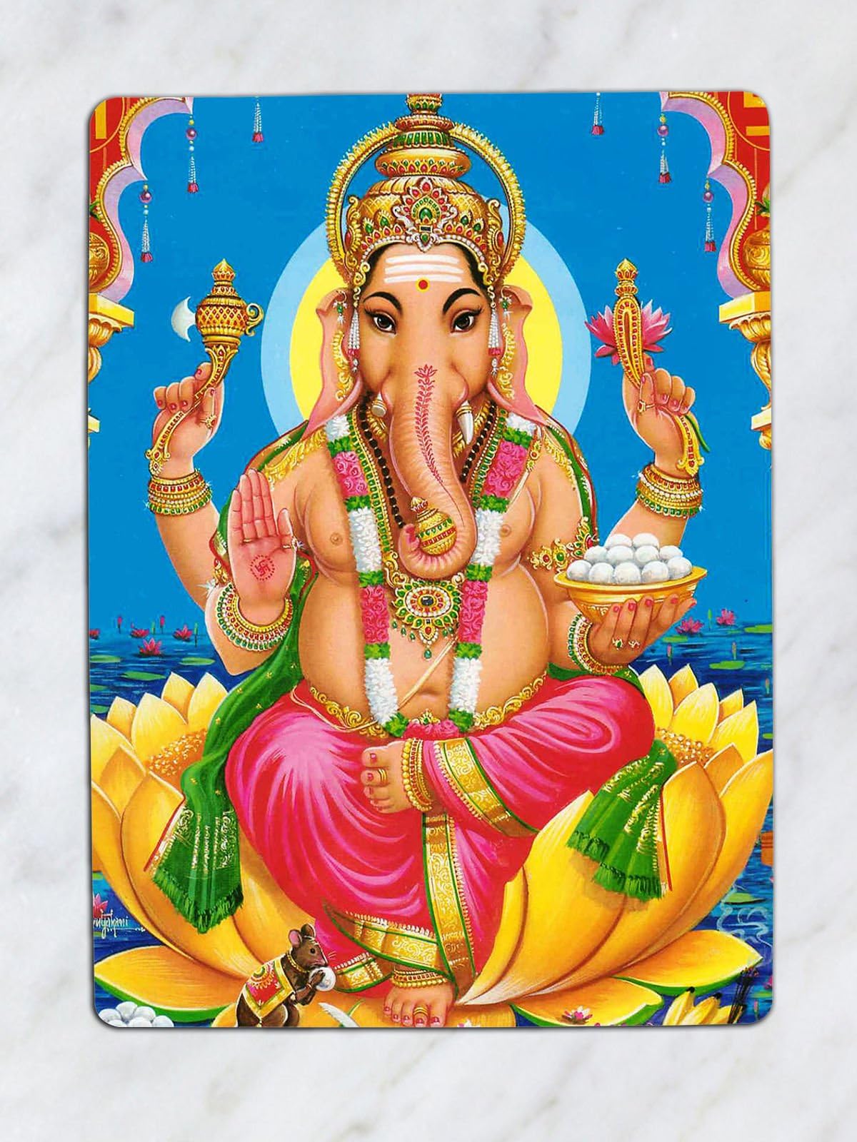 Hindu God Lord Ganesha Metal Plaque